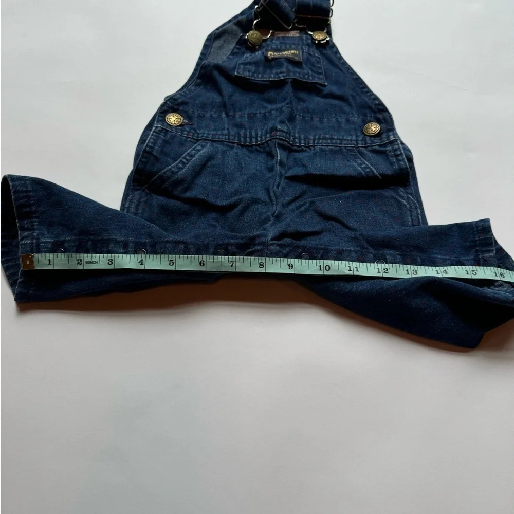 Vintage Oshkosh B’gosh Vestbak Denim Polka Dot  Overall Jeans 12 Months VTG 90s